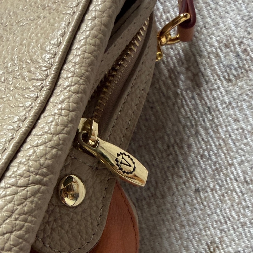 Valentina Beige and Brown Satchel - Picture 3 of 9